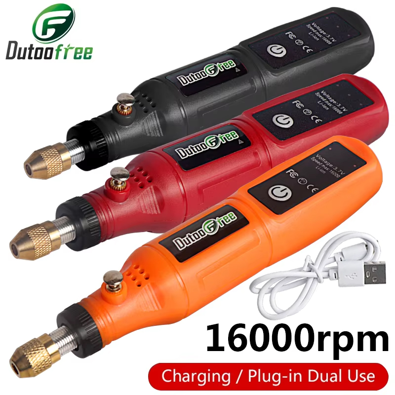 Cordless Rotary Tool Kit Accessories - Беспроводная мини-дрель-гравер 3,7 В, USB, роторный
