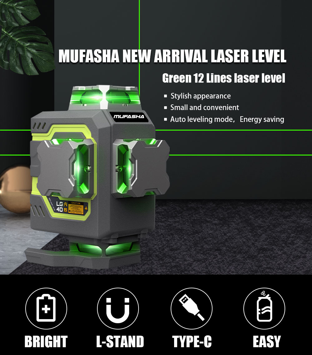 Лазерный уровень 16 линий 360° – обзор и цена Laser Level 16 Lines 4D Green