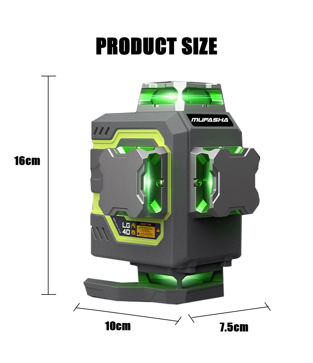 Лазерный уровень 16 линий 360° – обзор и цена Laser Level 16 Lines 4D Green