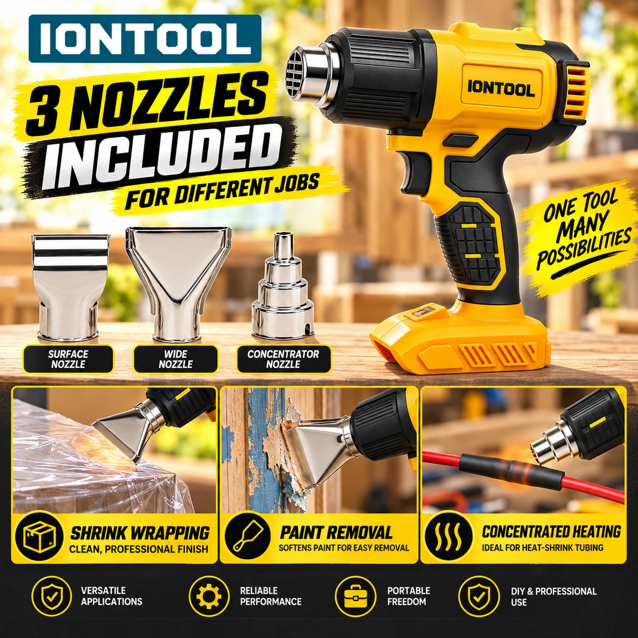 Беспроводной термофен IONTOOL  – обзор и цена Cordless Heat Gun For Shrink Tubing