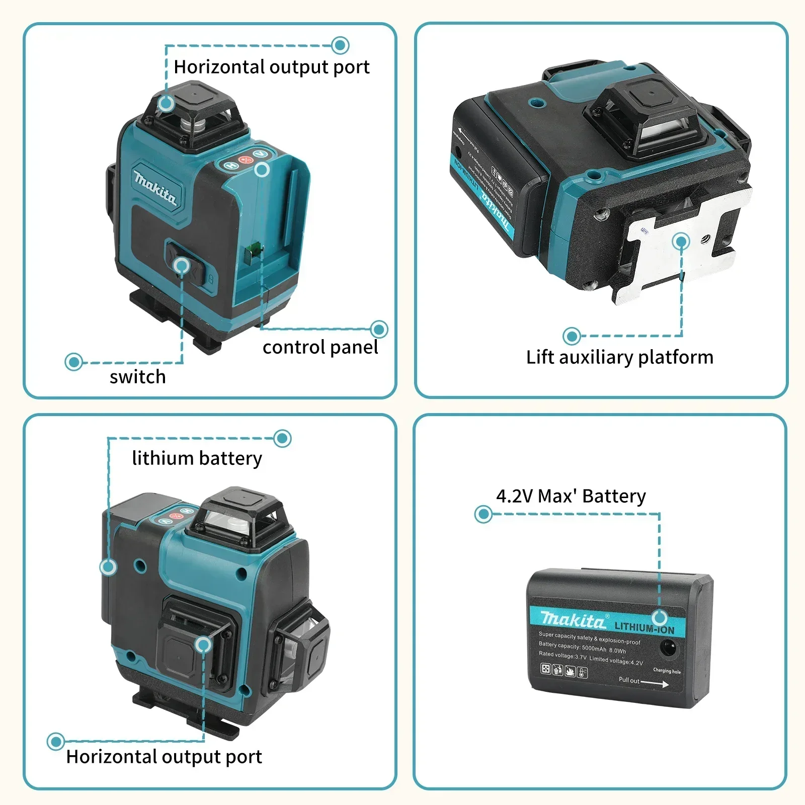 Лазерный уровень Makita 4D с а – обзор и цена Laser Level 16 Lines 4D Green